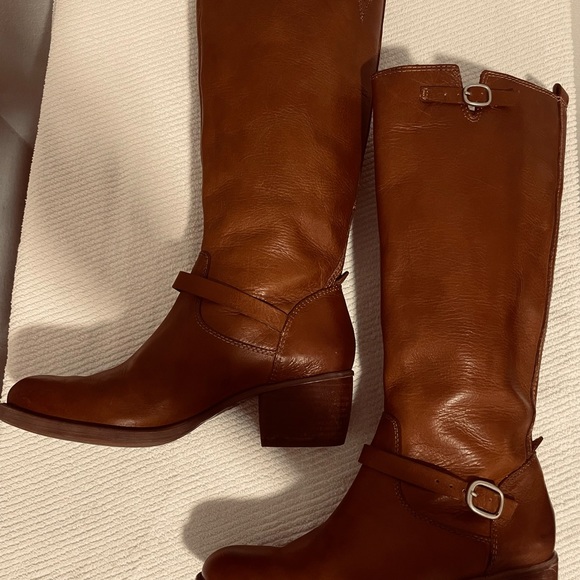 SOLD-Lucky Brand Rollie Boots Leather Equestrian Brown Riding Tall Boots Size 10 - Picture 3 of 16